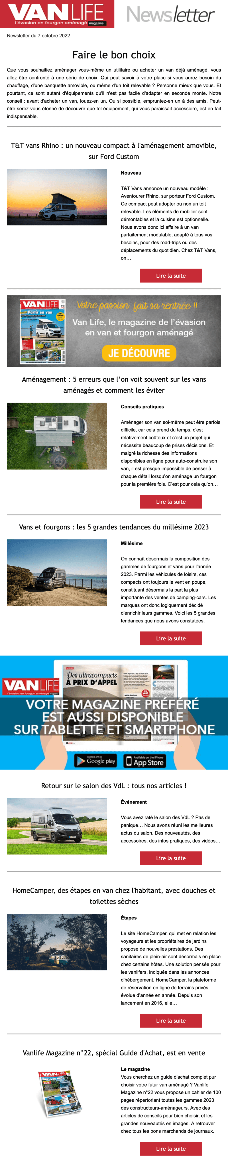 Newsletter Van Life