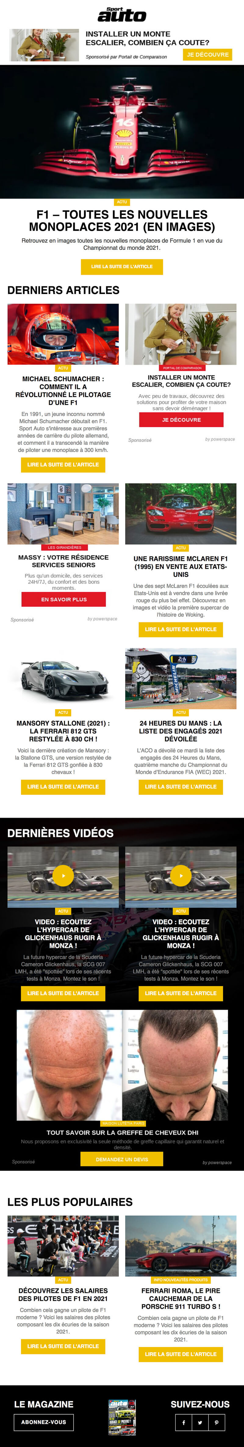 Newsletter Sport Auto