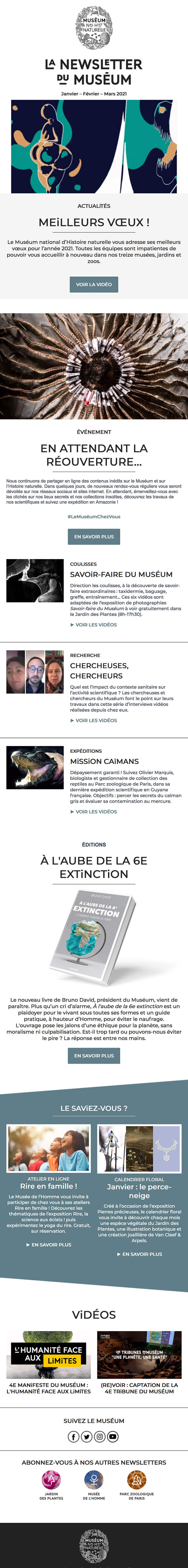 Newsletter Muséum national d'Histoire naturelle