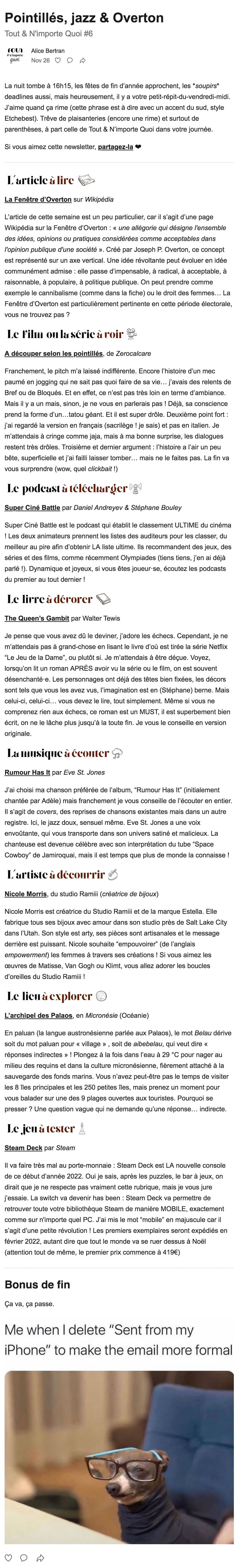 Newsletter Tout et n'importe quoi