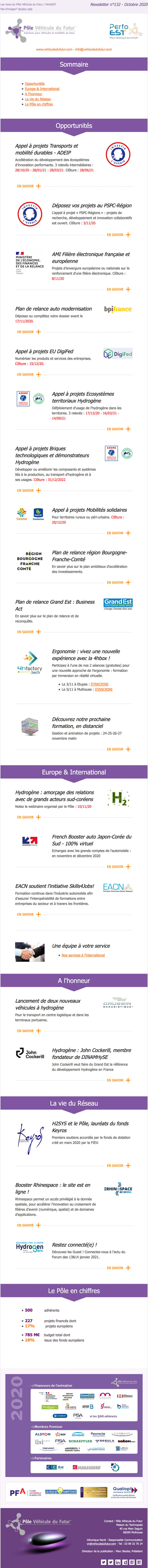 Newsletter Pôle Véhicule du Futur