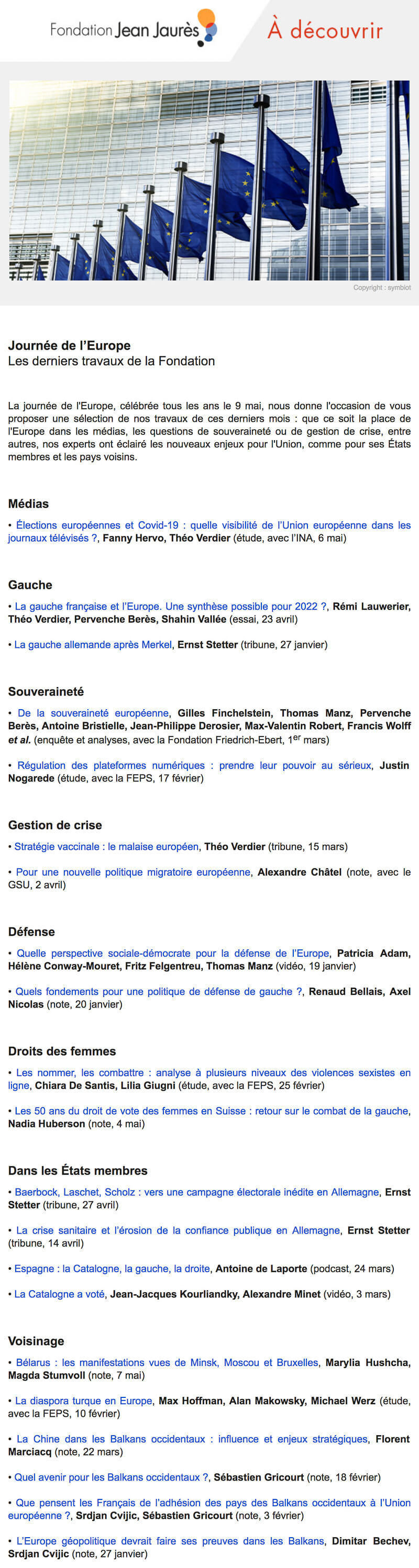 Newsletter Fondation Jean-Jaurès