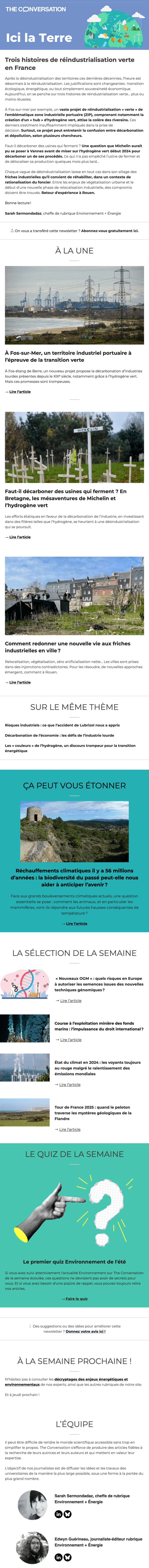 Newsletter Ici la Terre