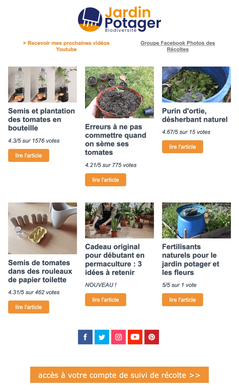 Newsletter Jardin Potager Bio
