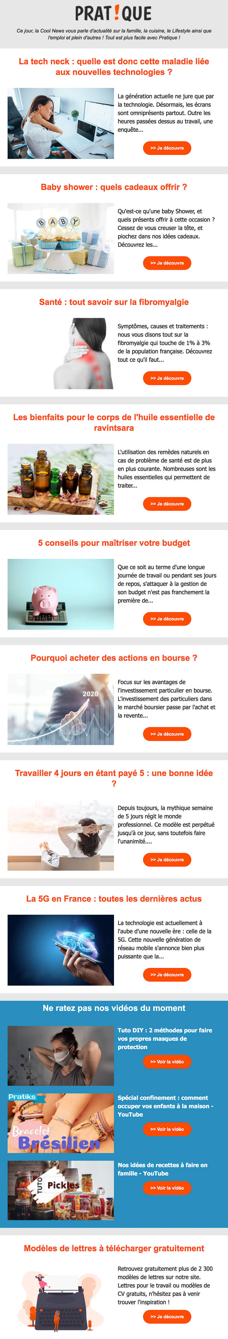 Newsletter Pratique