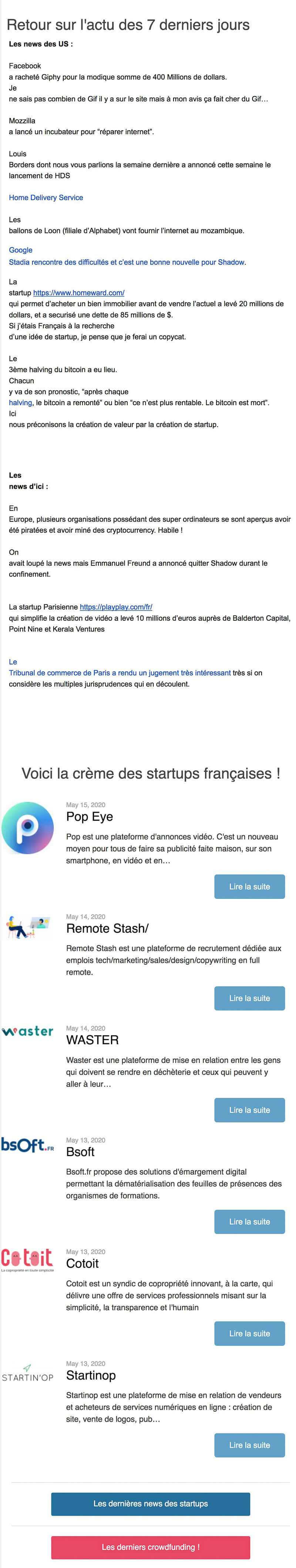 Newsletter J'aime les Startups