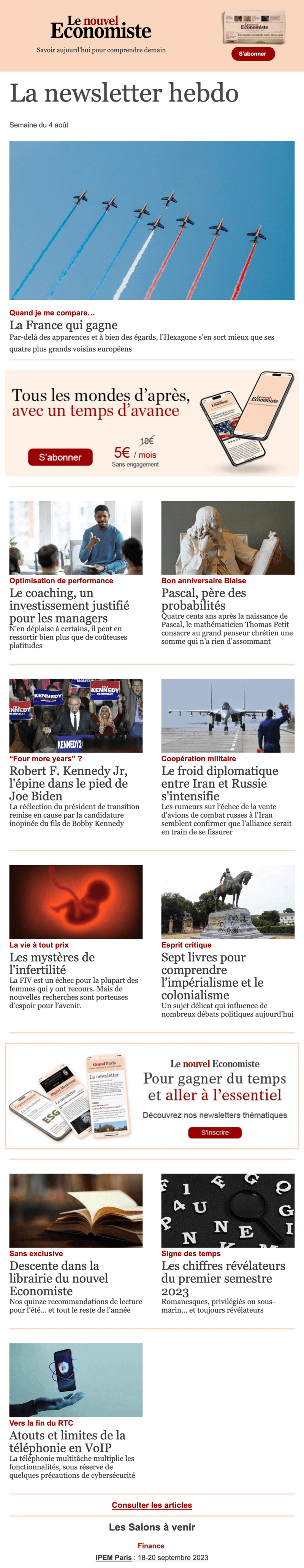 Newsletter Le Nouvel Economiste