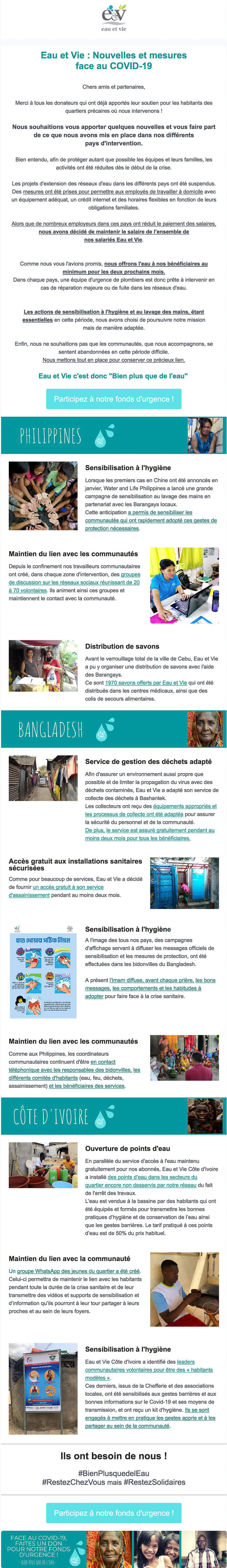 Newsletter Eau et Vie