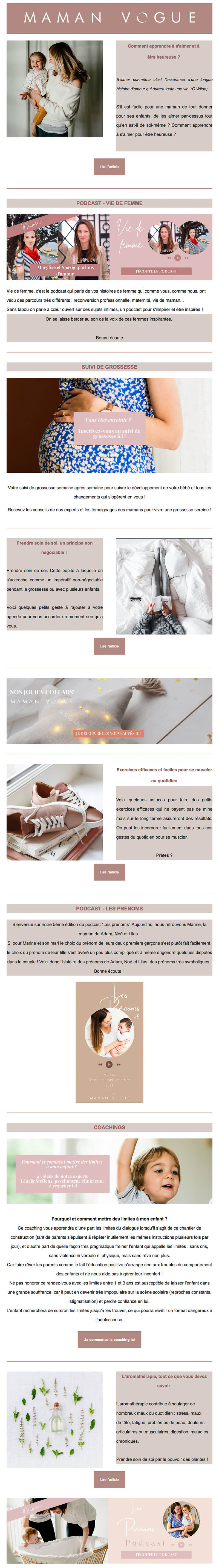 Newsletter Maman Vogue