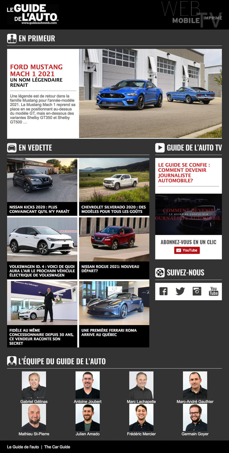 Newsletter Le Guide de l’Auto