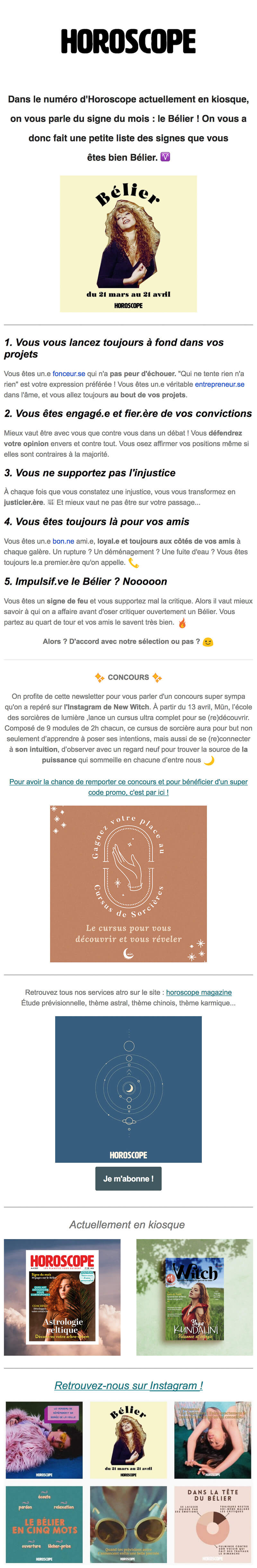 Newsletter Horoscope