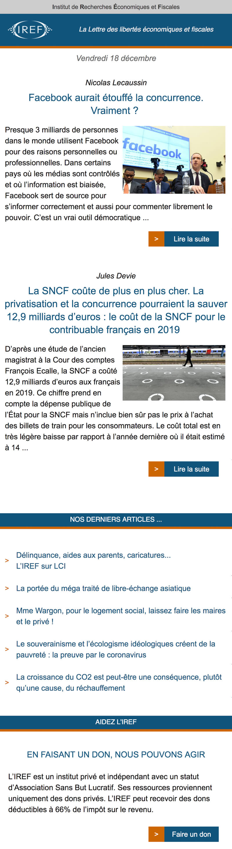 Newsletter IREF Europe