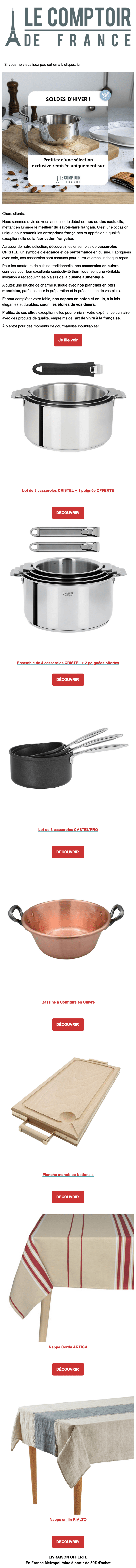 Newsletter Le Comptoir de France