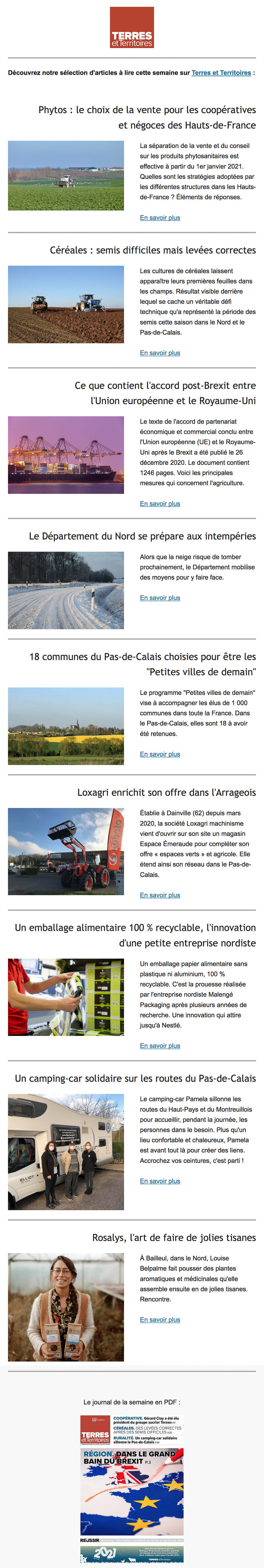 Newsletter Terres et Territoires