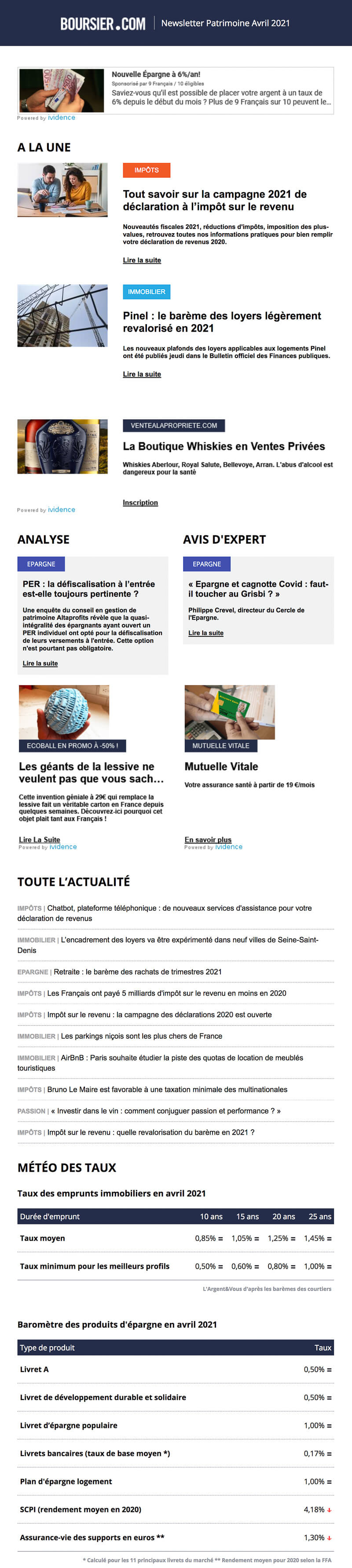 Newsletter Boursier - Patrimoine