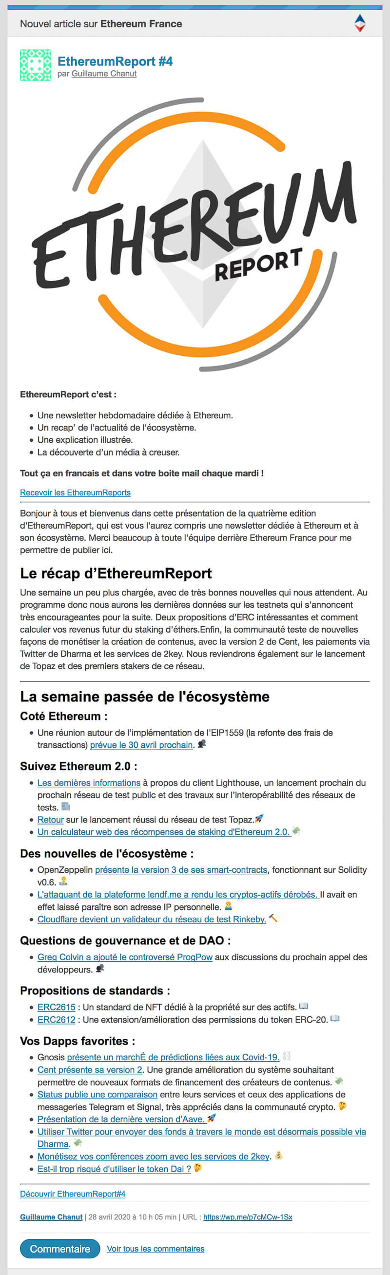 Newsletter Ethereum France
