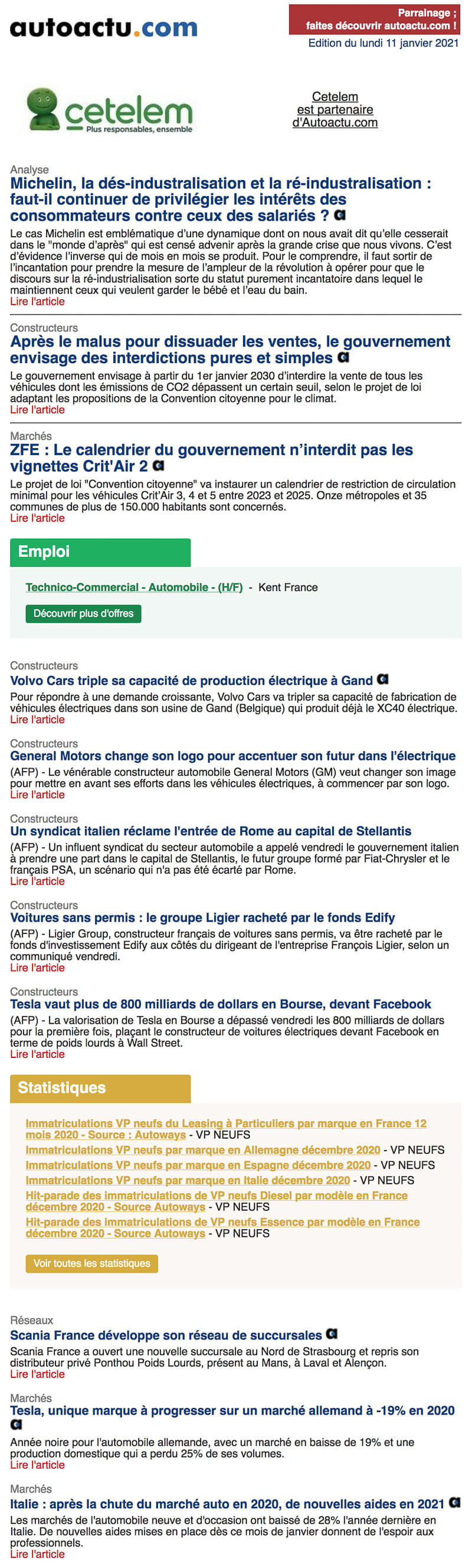Newsletter Autoactu