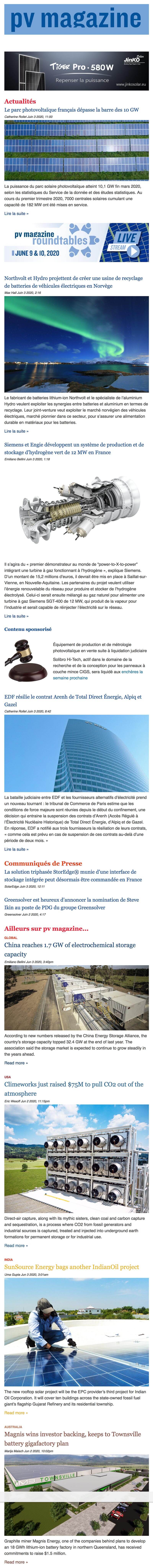 Newsletter pv magazine