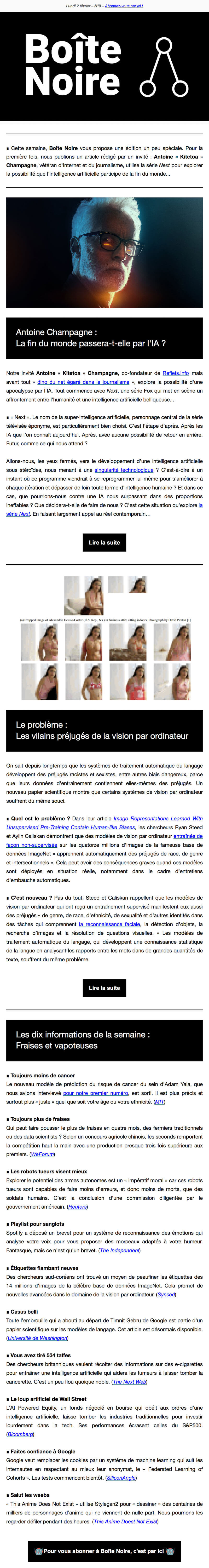 Newsletter Boîte Noire