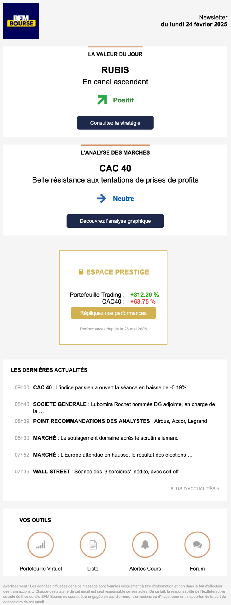 Newsletter BFM Bourse