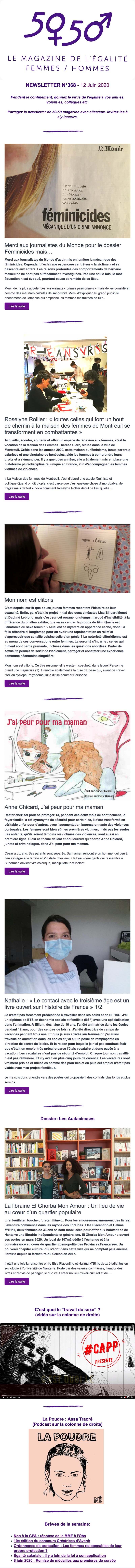 Newsletter 50/50 Magazine