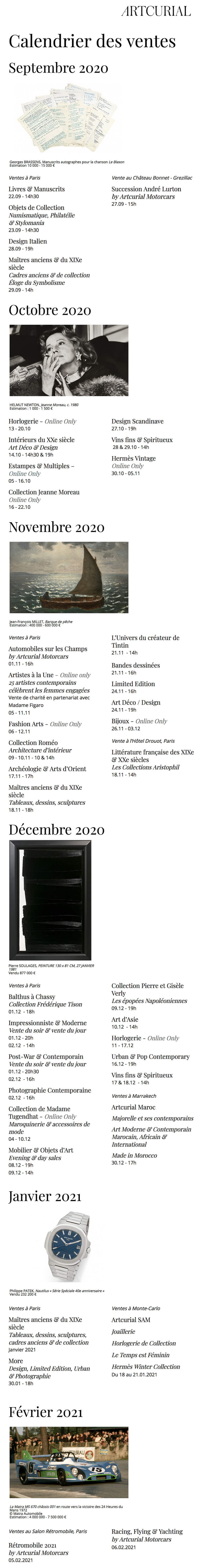 Newsletter Artcurial
