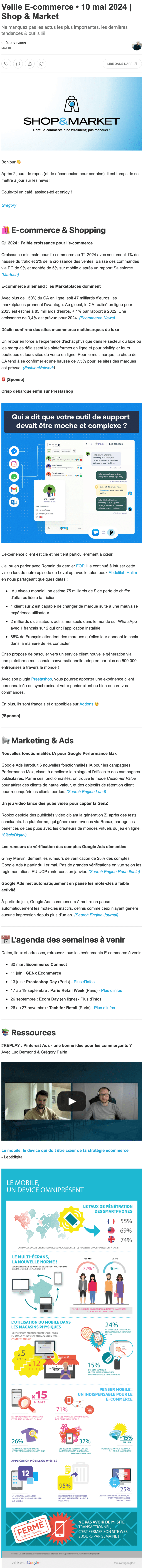 Newsletter Shop & Market