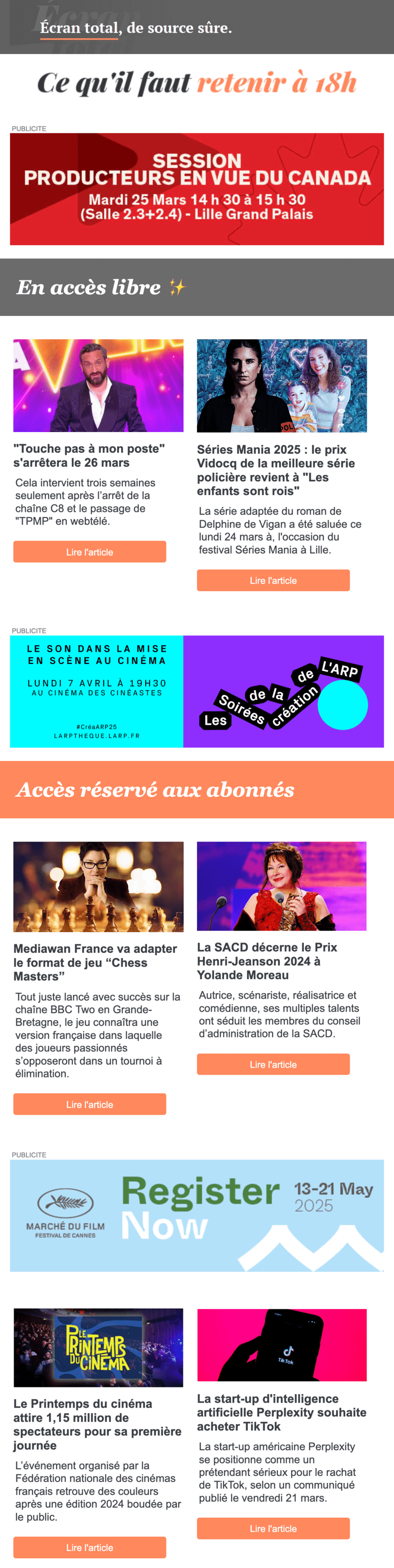 Newsletter Ecran total