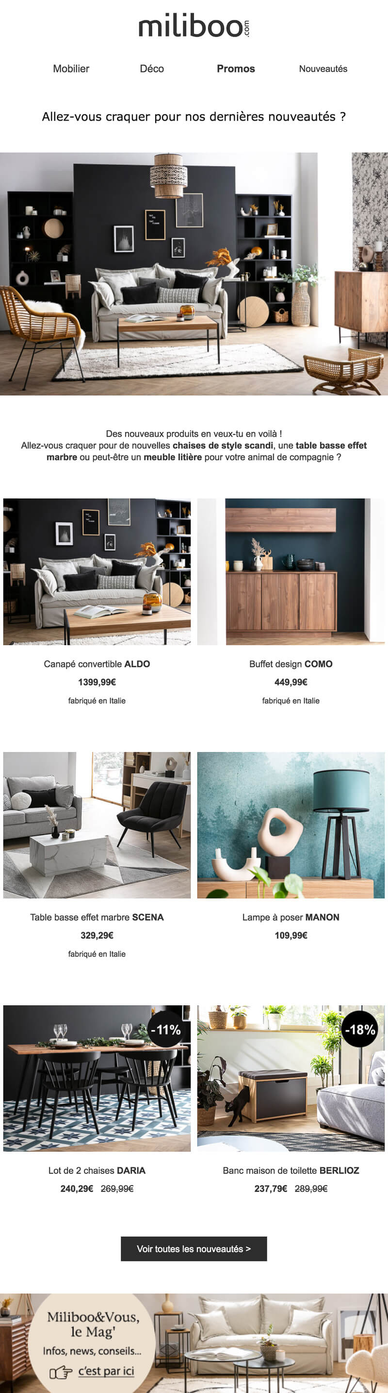 Newsletter Miliboo