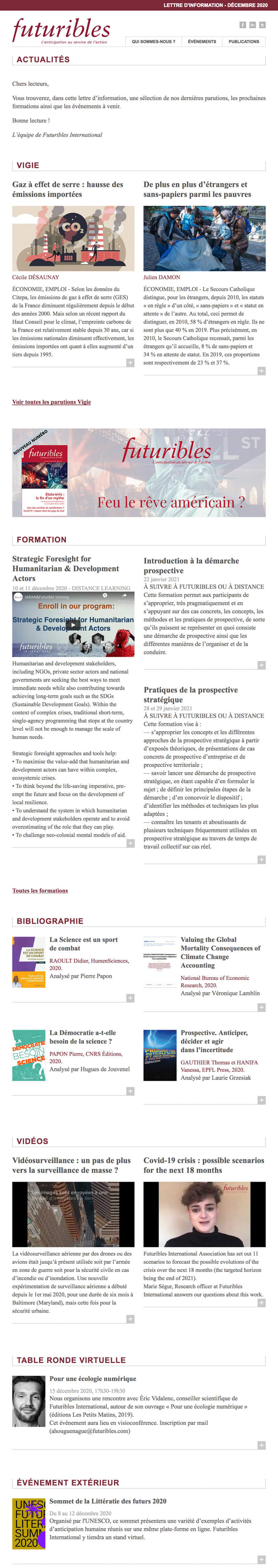 Newsletter Futuribles