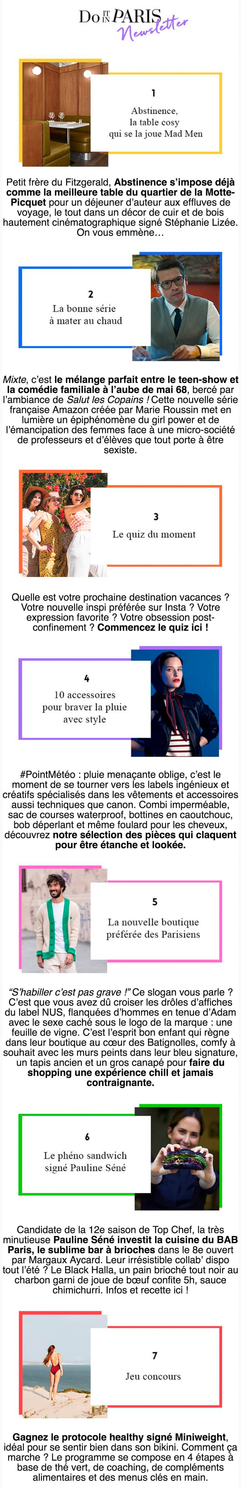 Newsletter Do it in Paris