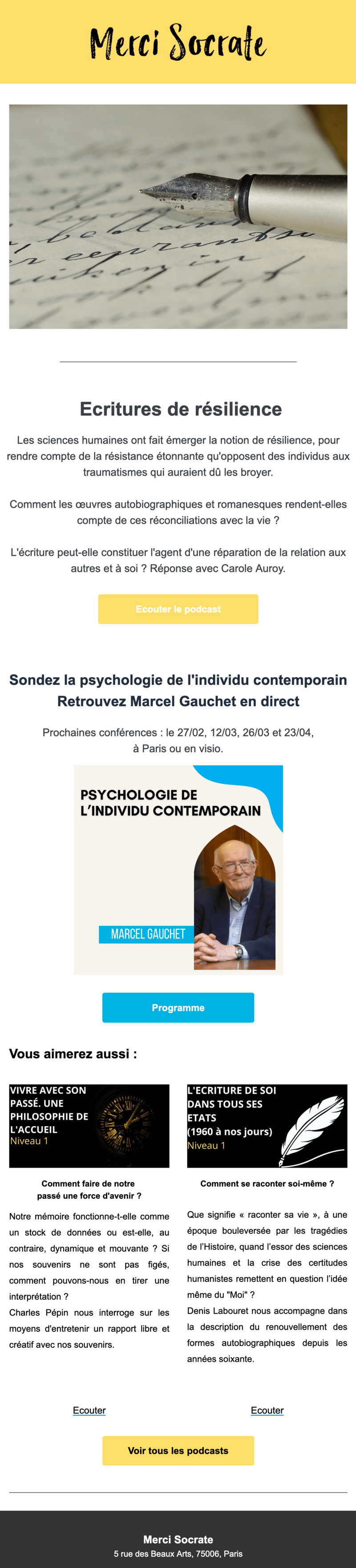 Newsletter Merci Socrate