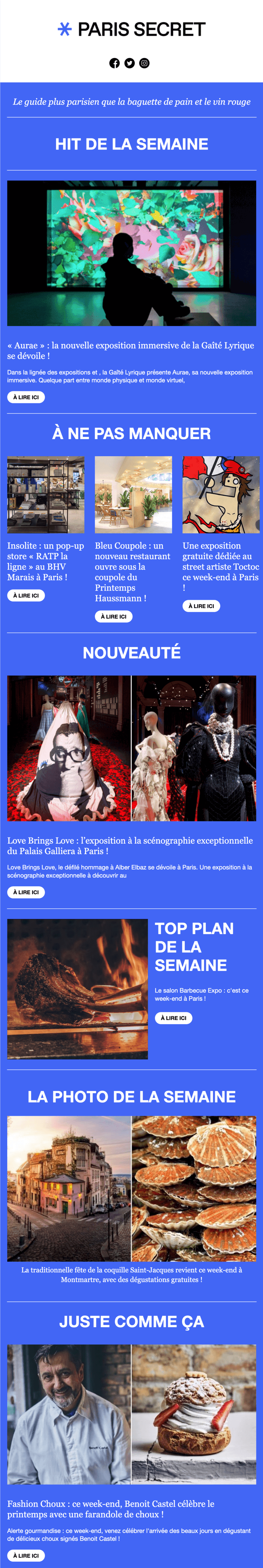 Newsletter Paris Secret