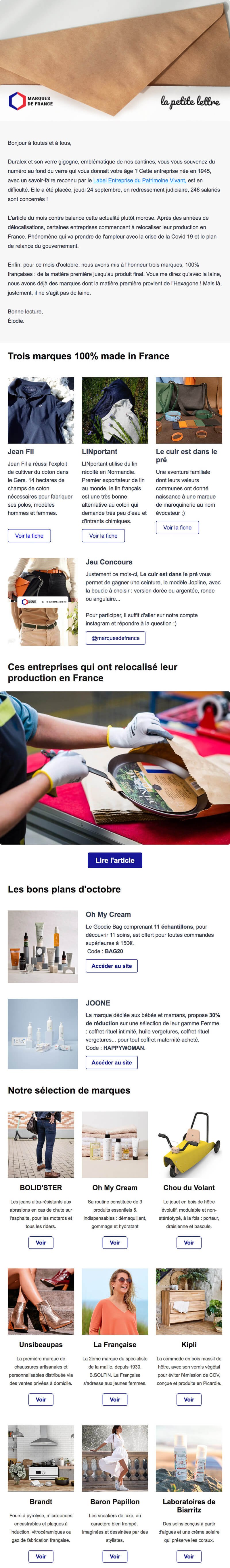 Newsletter Marques de France