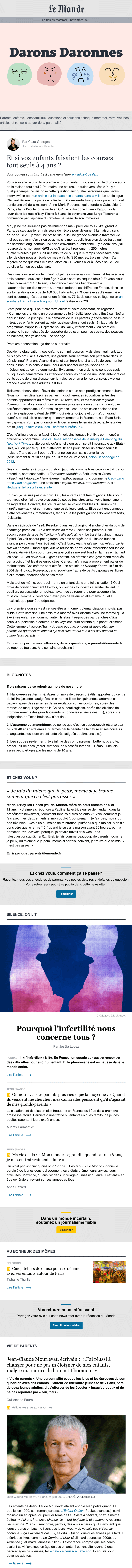 Newsletter Le Monde - Darons, Daronnes