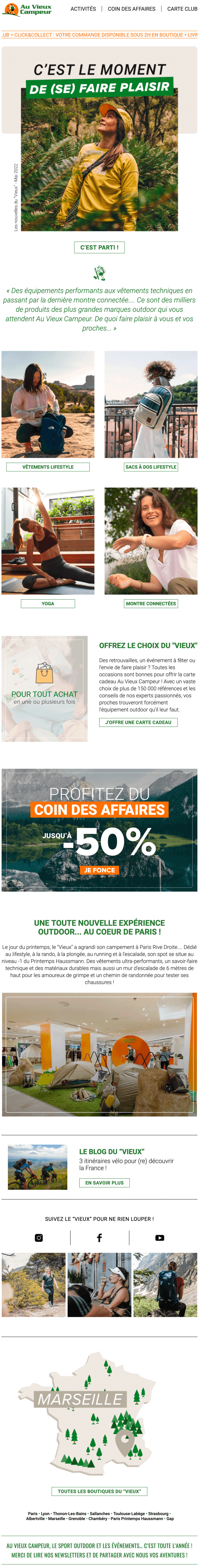 Newsletter Au vieux campeur