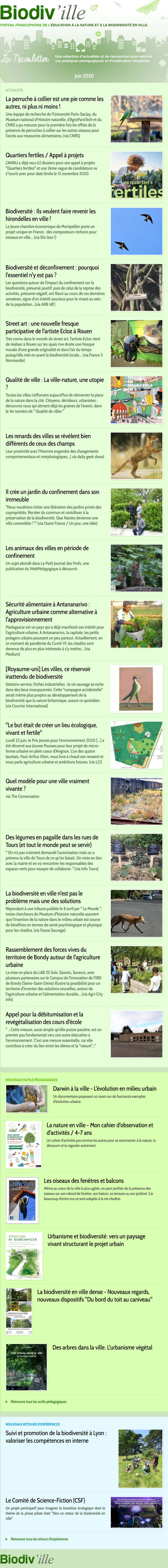 Newsletter Biodiv'ille