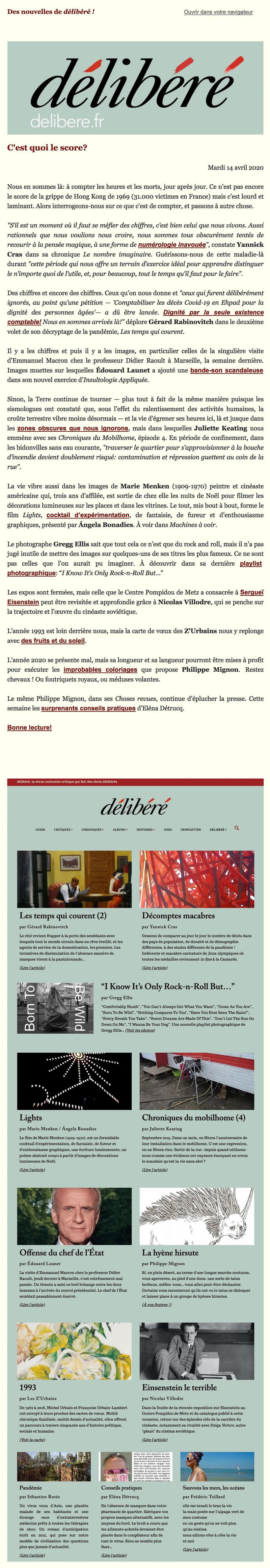 Newsletter délibéré