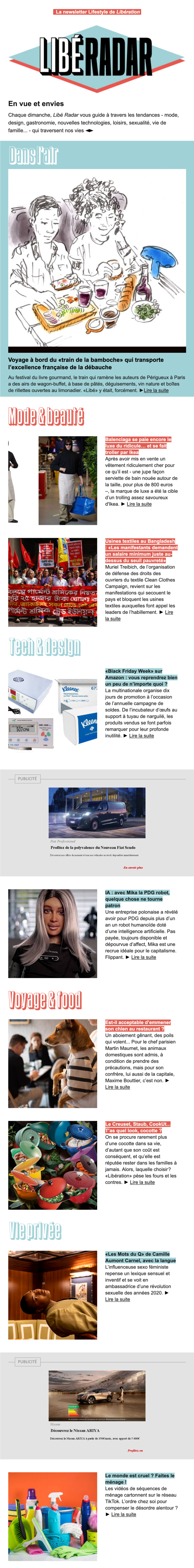 Newsletter Libération Radar