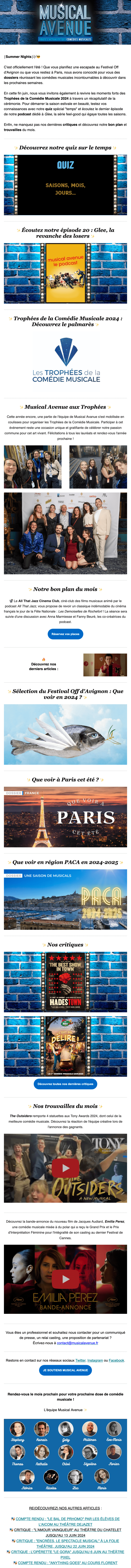 Newsletter Musical Avenue