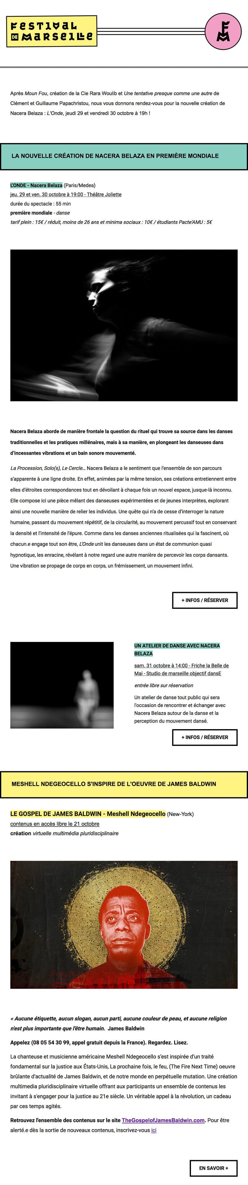 Newsletter Festival de Marseille