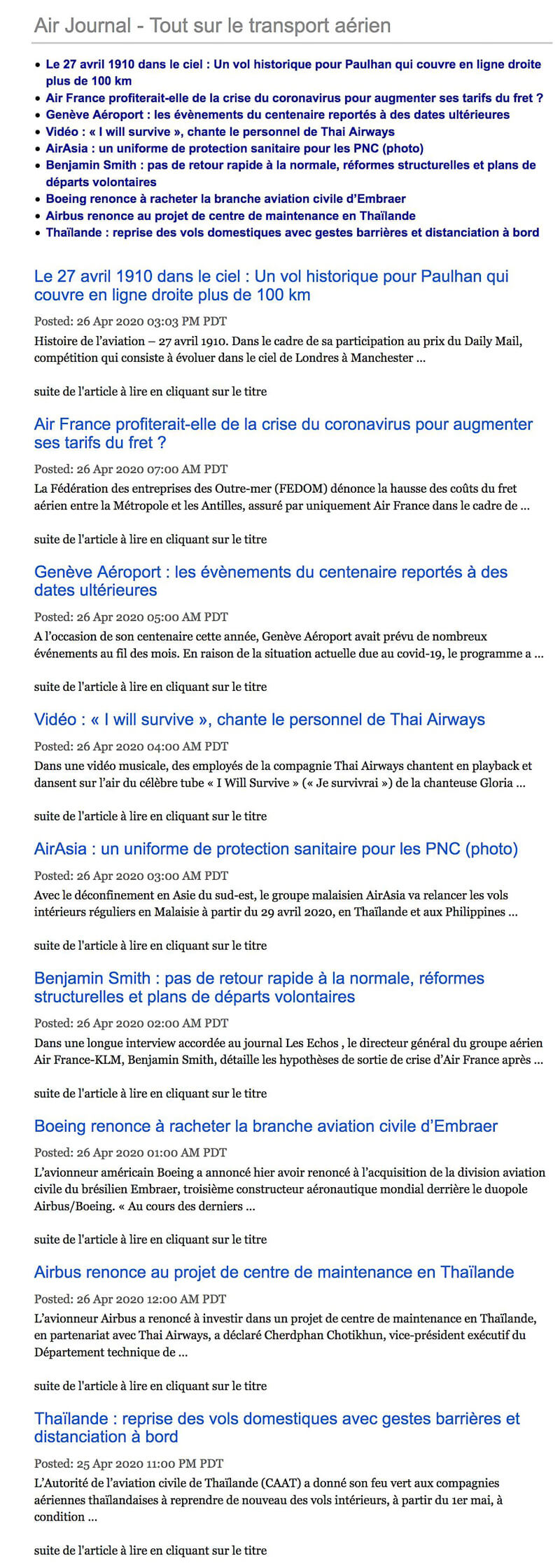 Newsletter Air Journal