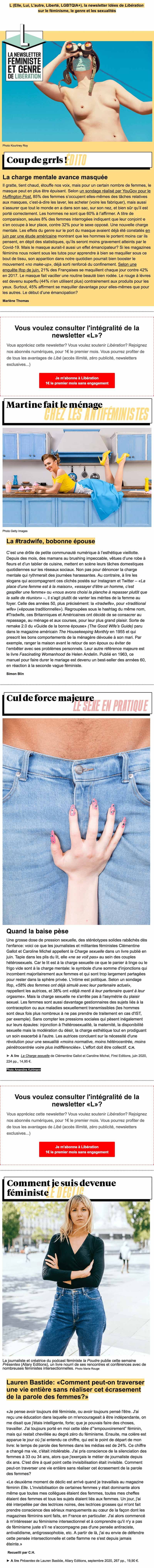 Newsletter Libération "L"