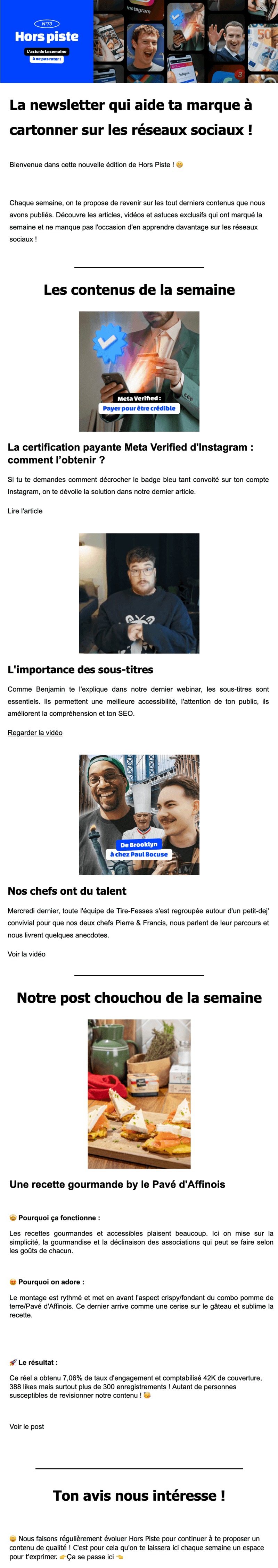 Newsletter Hors Piste