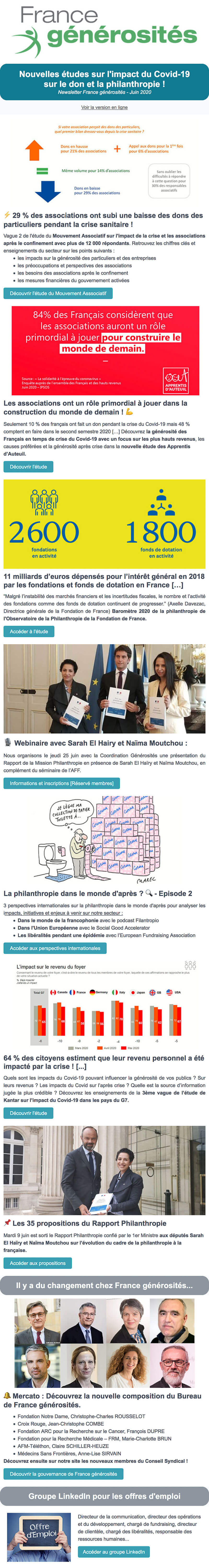 Newsletter France générosités