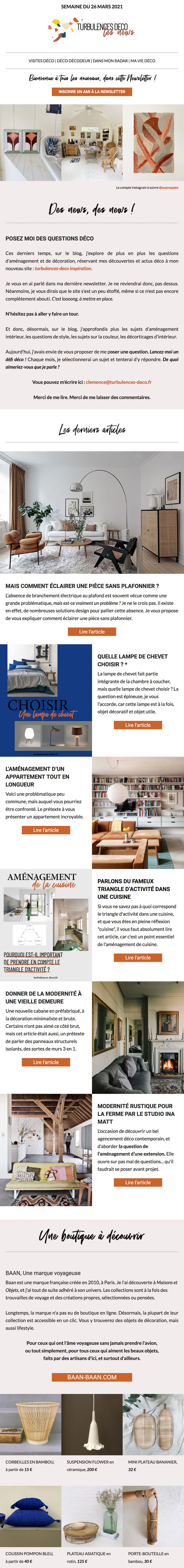 Newsletter Turbulences Déco