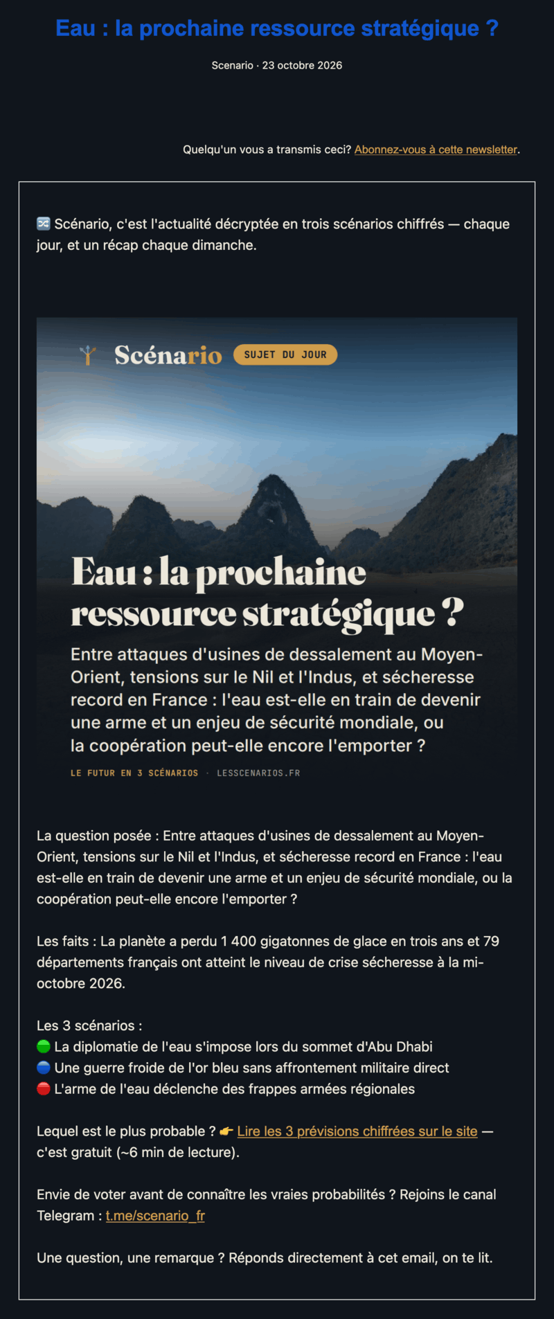 Newsletter Scenario