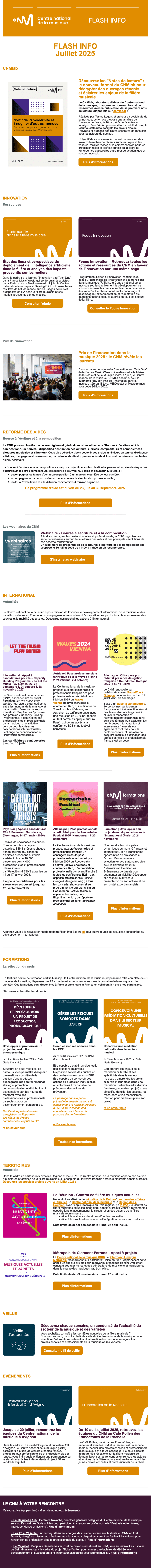 Newsletter Centre national de la musique