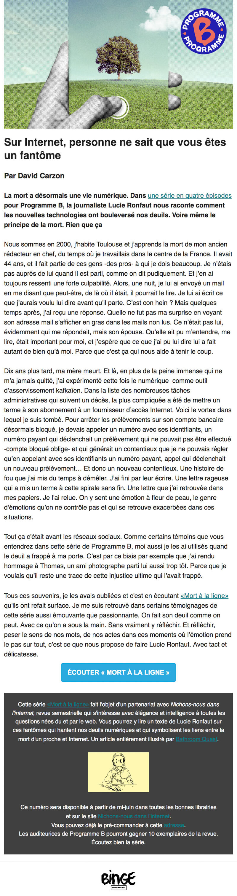 Newsletter Binge Audio