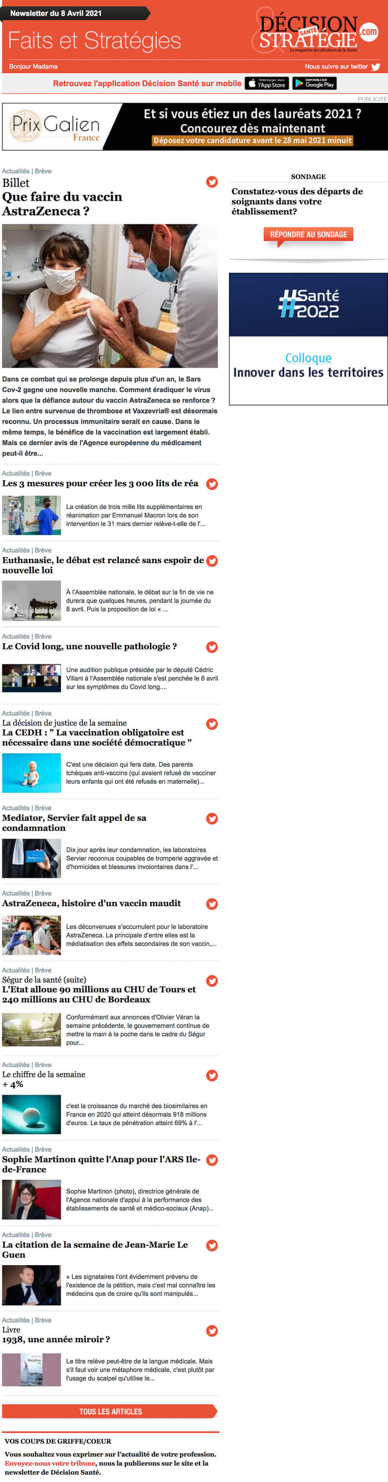 Newsletter Décision Santé